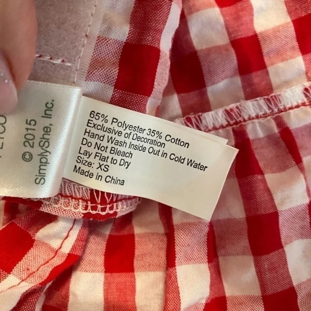 Pets Sun Dress red and checked Size XSMALL